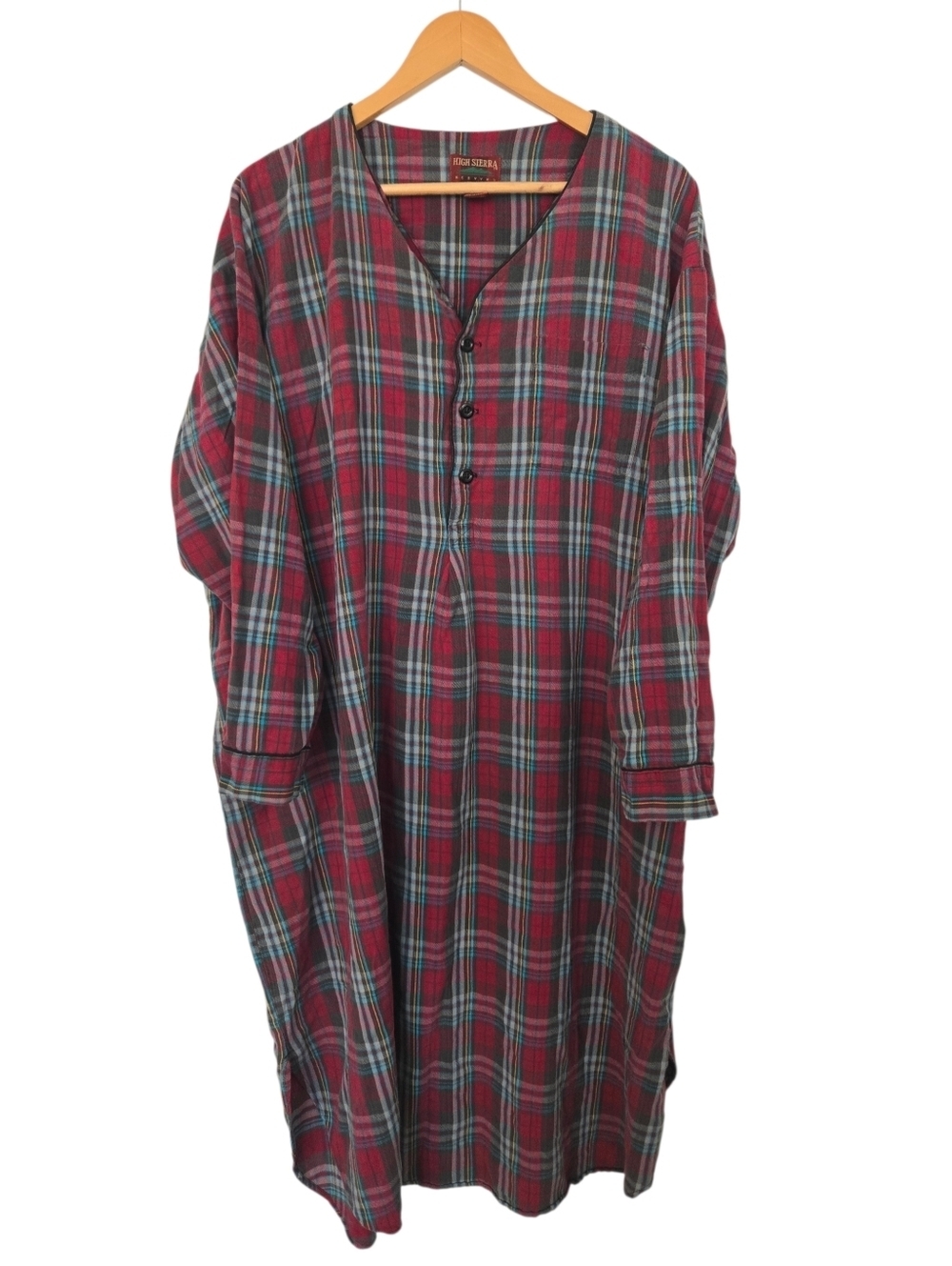🔥 Vintage 90s Plaid Nightshirt Dress | High Sierra Grunge Sleep Shirt XL🔥